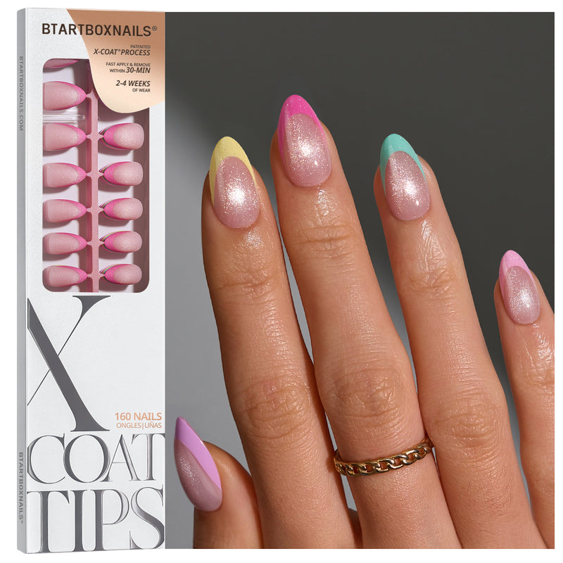 XCOATTIPS® French Brighter Pastel - Cat-Eye Base Short Almond