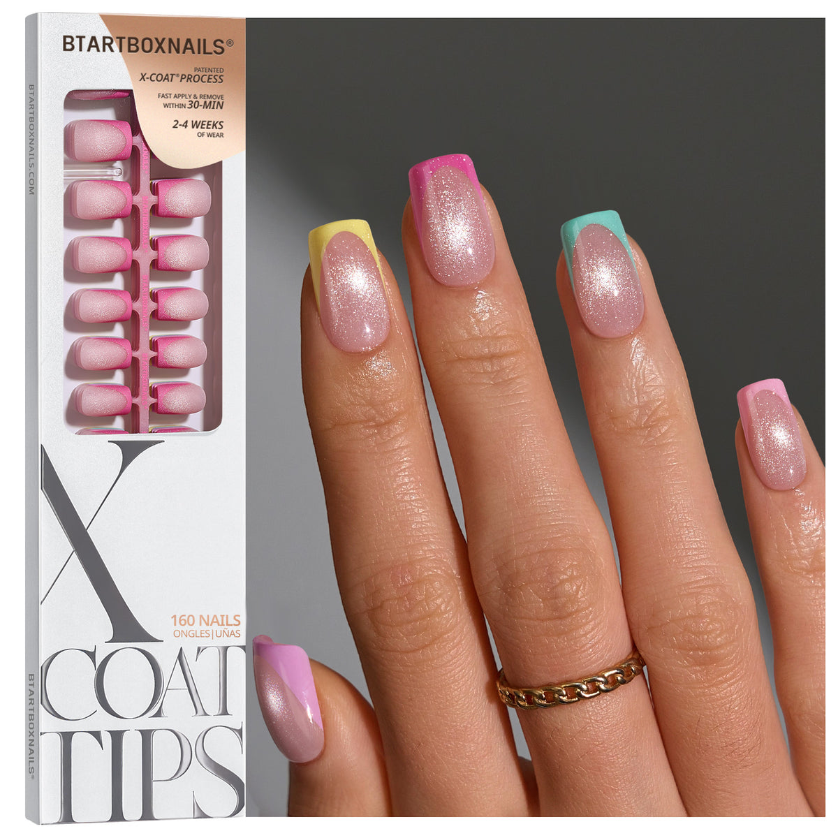 XCOATTIPS® French Brighter Pastel - Cat-Eye Base Short Square