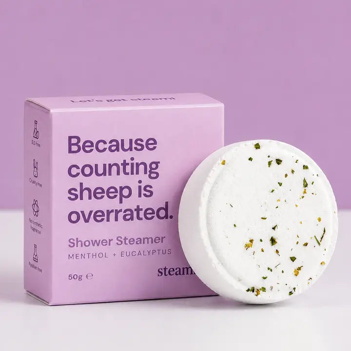 Steami Shower Steamer | Shower Bomb | Shower Fizzer | Shower Melt | Sleep Relax Because Counting Sheep Is Overated